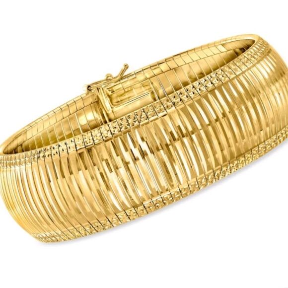 COPY - ROSS SIMONS 18K GOLD OVER STERLING OMEGA BANGLE - Picture 3 of 5
